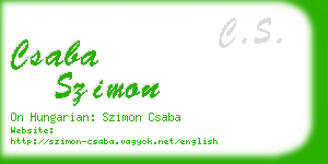 csaba szimon business card